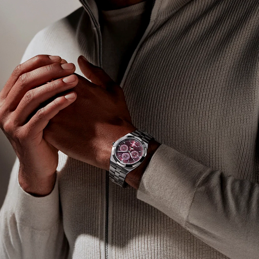 Overseas Perpetual Calendar 41.5mm 18ct White Gold Burgundy Dial Watch - Image 3
