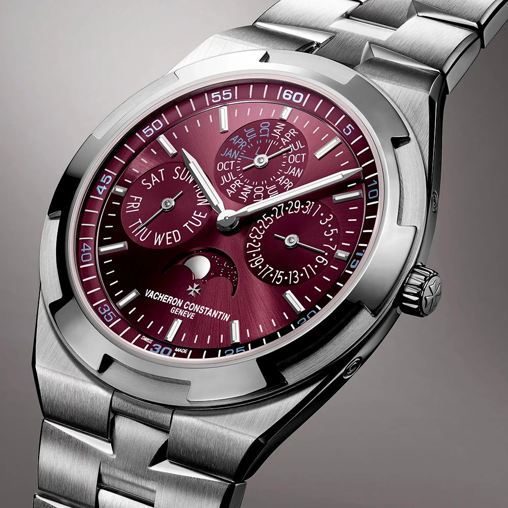 Overseas Perpetual Calendar 41.5mm 18ct White Gold Burgundy Dial Watch - Image 4