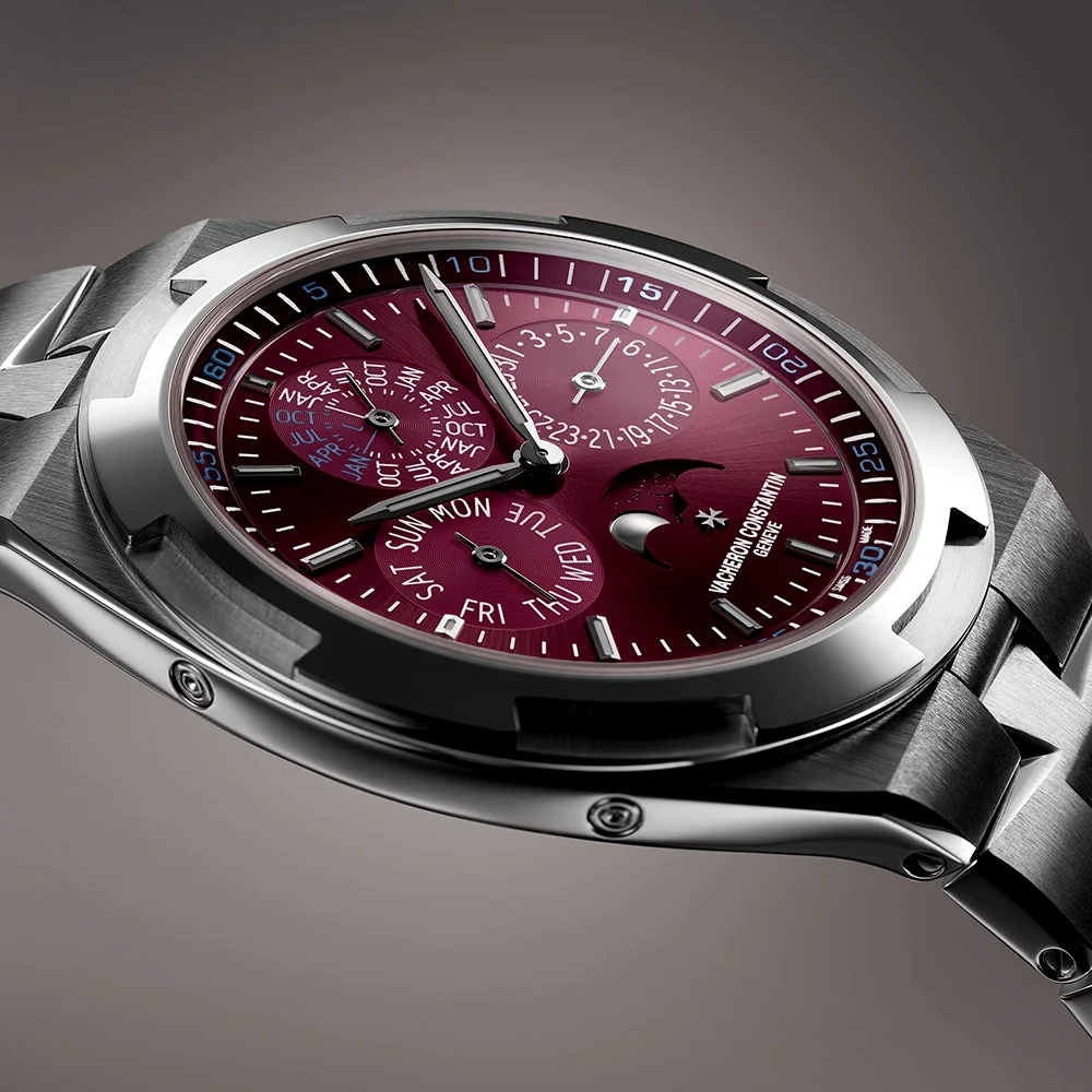 Overseas Perpetual Calendar 41.5mm 18ct White Gold Burgundy Dial Watch - Image 5