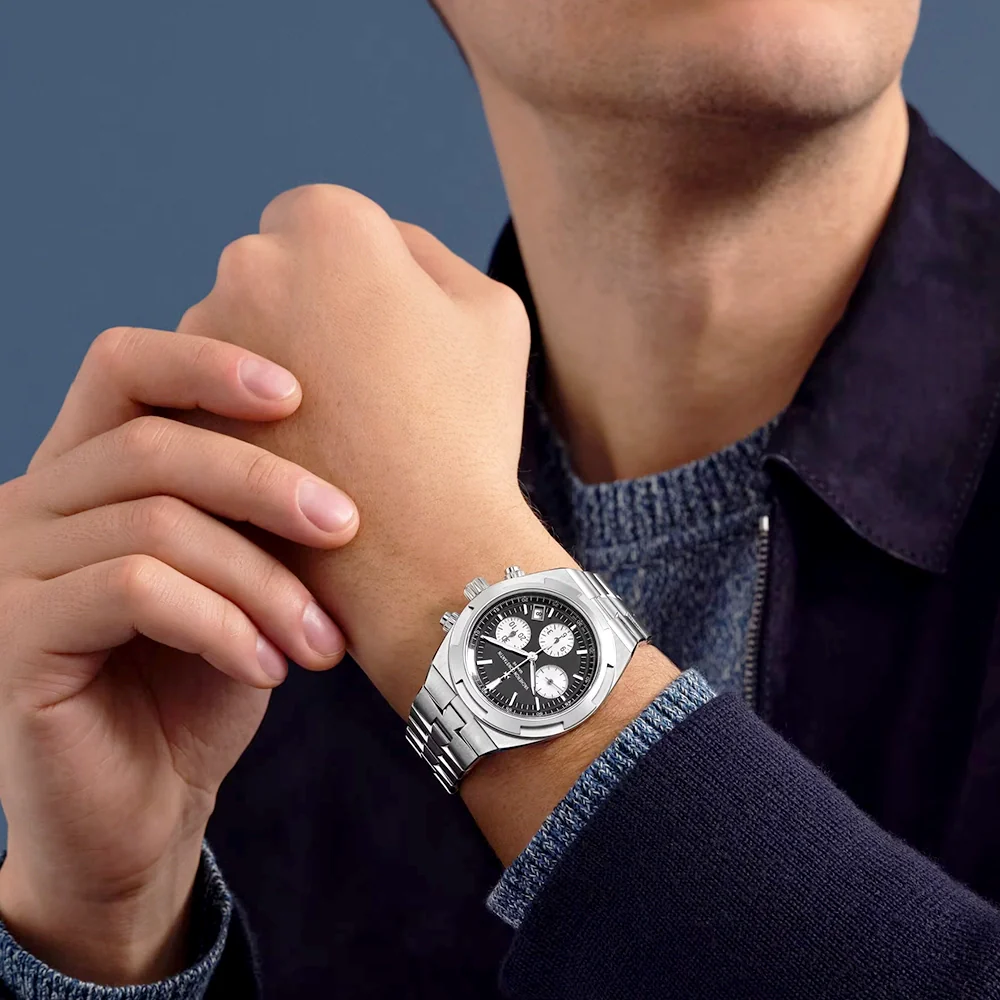Overseas Chronograph 42.5mm Steel Black Dial Automatic Mens Watch - Image 3