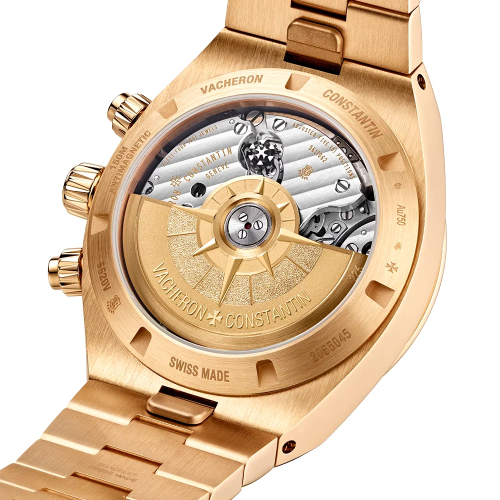 Overseas Chronograph 18ct Pink Gold Green Dial Automatic Bracelet Watch - Image 7