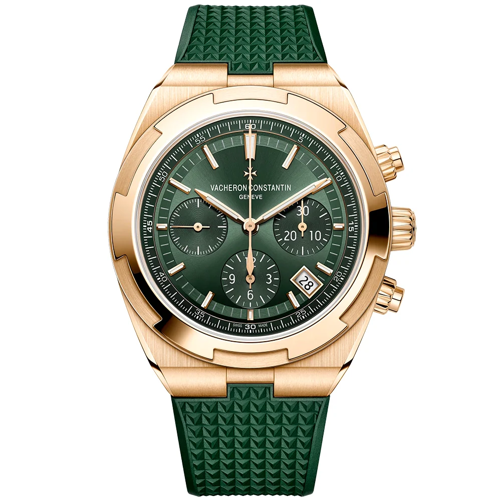 Overseas Chronograph 18ct Pink Gold Green Dial Automatic Bracelet Watch - Image 8