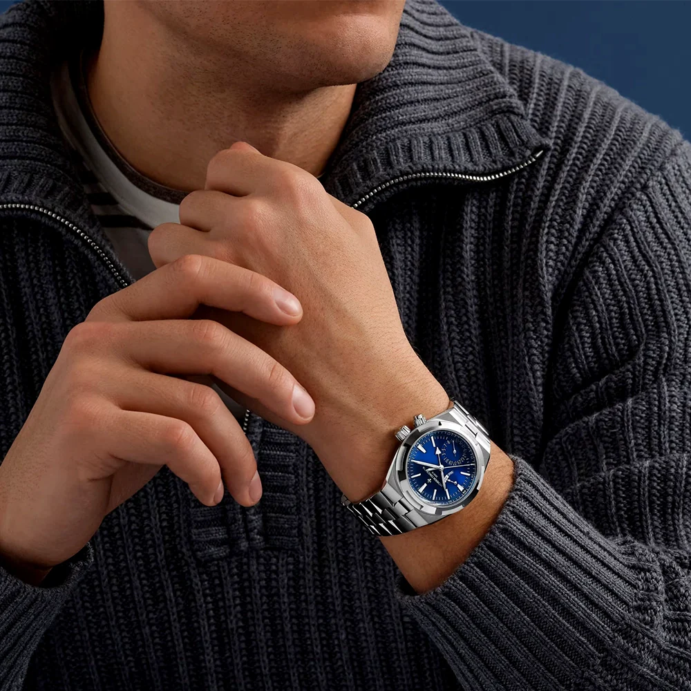 Overseas Dual Time 41mm Blue Dial Men's Automatic Bracelet Watch - Image 3