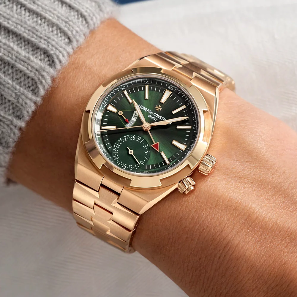 Overseas Dual Time 18ct Pink Gold Green Dial Automatic Watch - Image 2