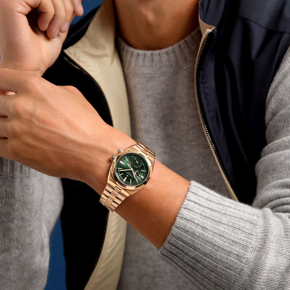 Overseas Dual Time 18ct Pink Gold Green Dial Automatic Watch - Image 3
