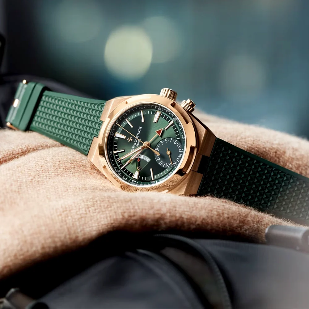 Overseas Dual Time 18ct Pink Gold Green Dial Automatic Watch - Image 7