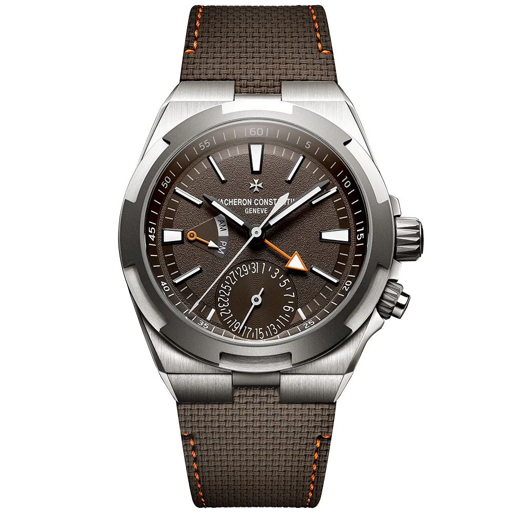 Overseas Dual Time 'Cardinal Points - South' 41mm Titanium Brown Dial Watch