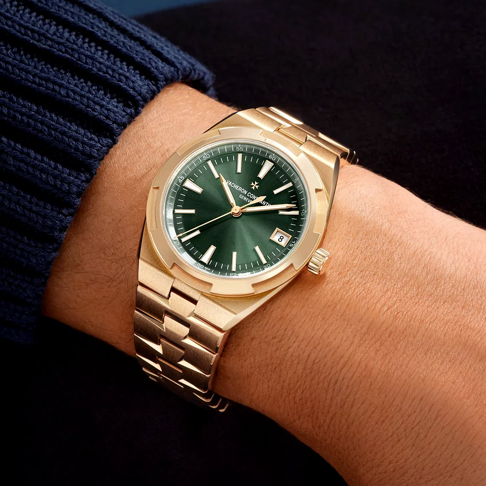 Overseas Self-Winding 18ct Pink Gold Green Dial Automatic Men's Watch - Image 2