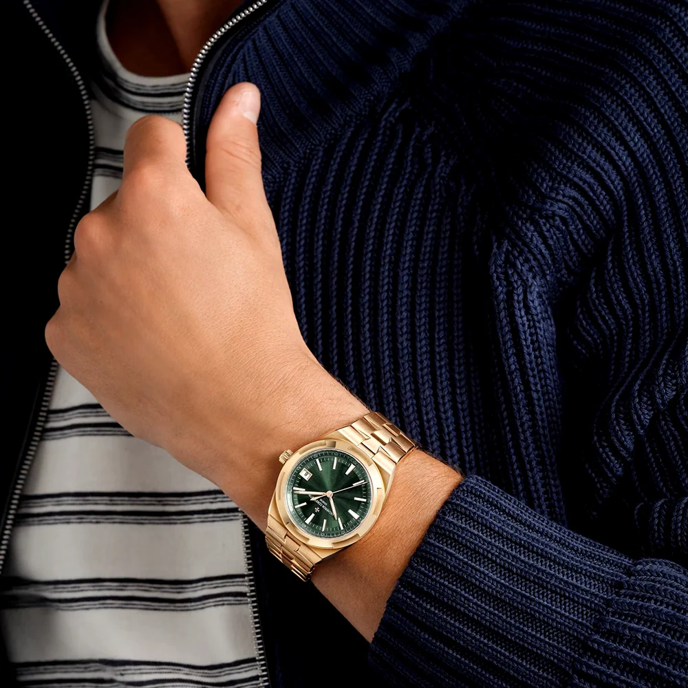 Overseas Self-Winding 18ct Pink Gold Green Dial Automatic Men's Watch - Image 3