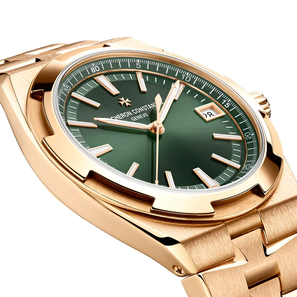 Overseas Self-Winding 18ct Pink Gold Green Dial Automatic Men's Watch - Image 4