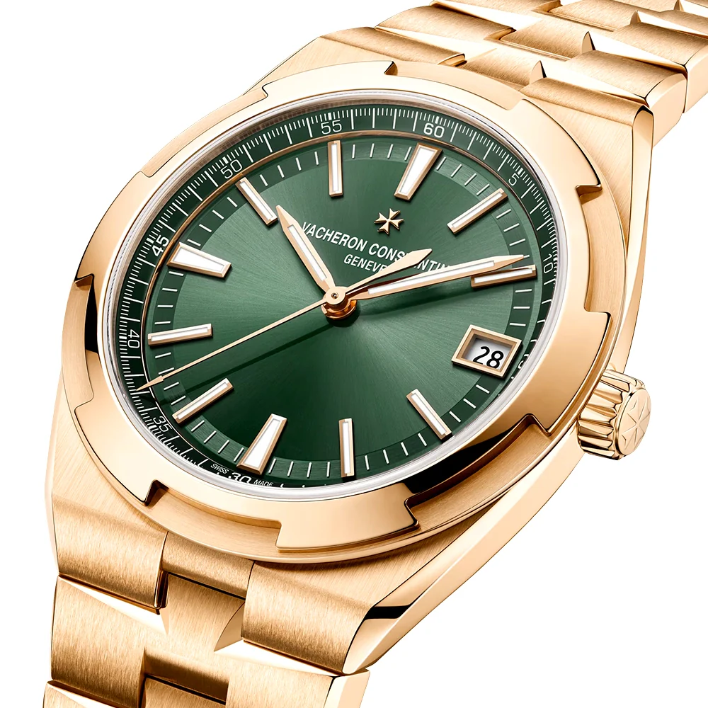 Overseas Self-Winding 18ct Pink Gold Green Dial Automatic Men's Watch - Image 5