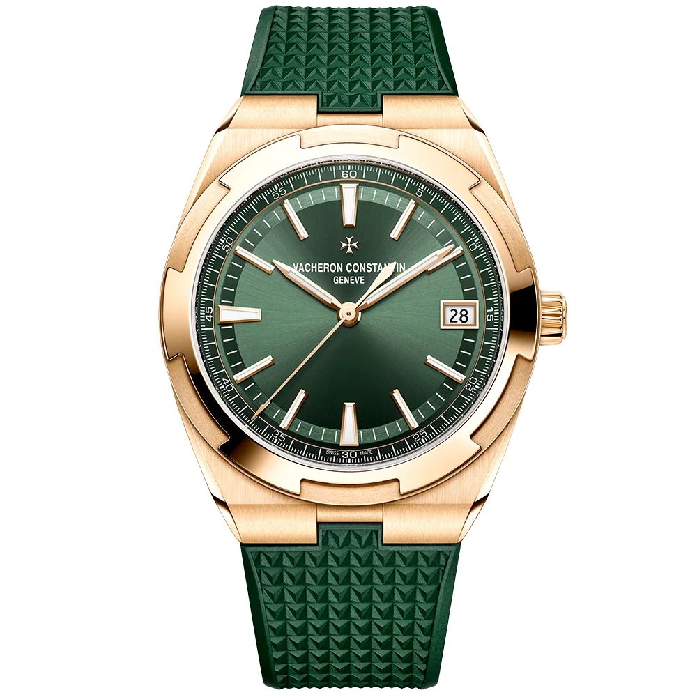 Overseas Self-Winding 18ct Pink Gold Green Dial Automatic Men's Watch - Image 9