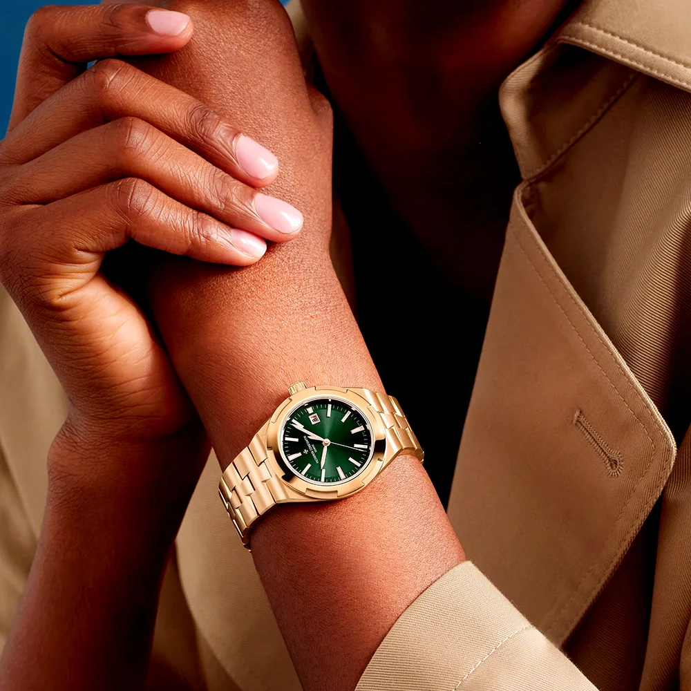 Overseas Self-Winding 34.5mm 18ct Pink Gold Green Dial Ladies Watch - Image 4