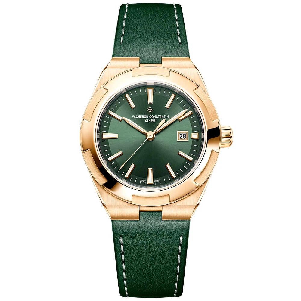 Overseas Self-Winding 34.5mm 18ct Pink Gold Green Dial Ladies Watch - Image 5