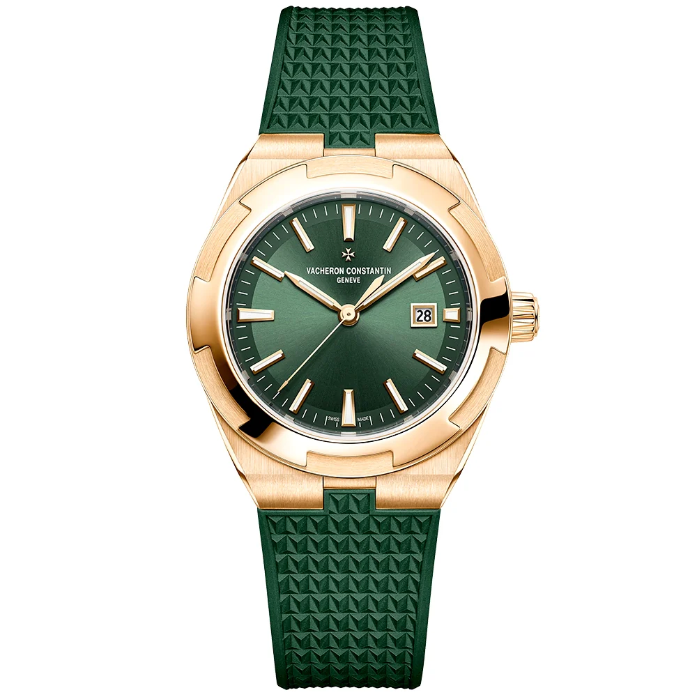 Overseas Self-Winding 34.5mm 18ct Pink Gold Green Dial Ladies Watch - Image 6