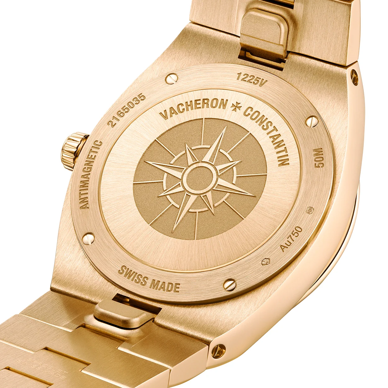 Overseas Quartz 33mm 18ct Pink Gold Blue Dial Diamond Set Watch - Image 5