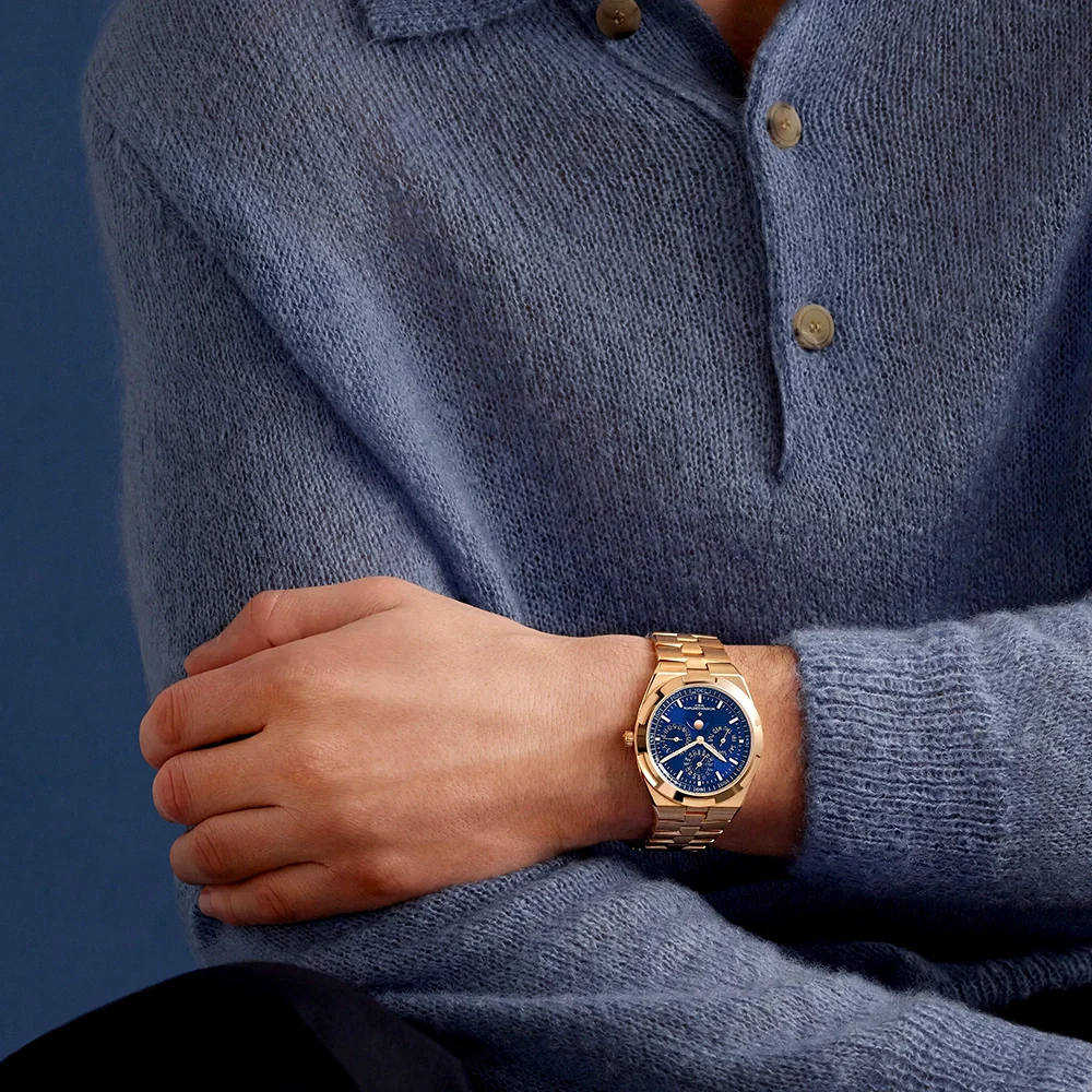 Overseas Perpetual Calendar Ultra-Thin Blue Dial 18ct Pink Gold Watch - Image 3