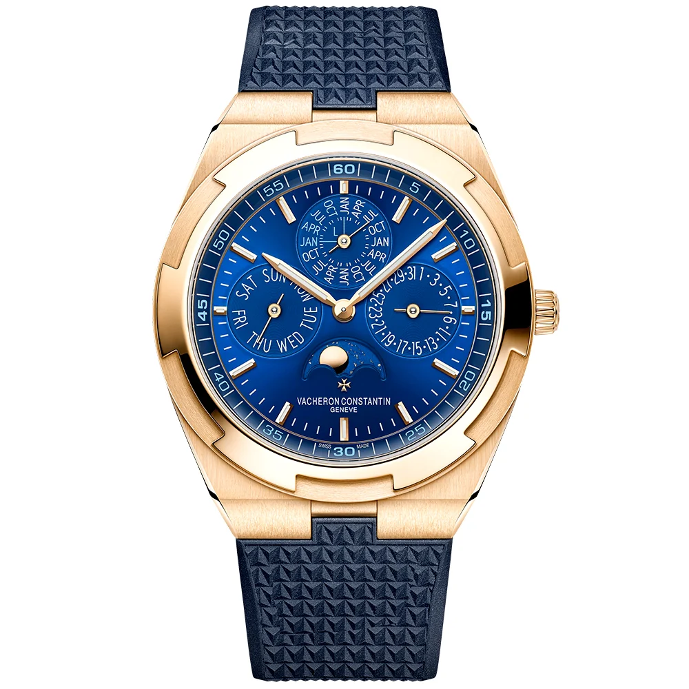 Overseas Perpetual Calendar Ultra-Thin Blue Dial 18ct Pink Gold Watch - Image 5
