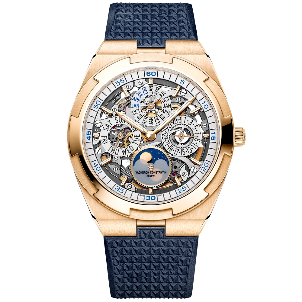 Overseas Perpetual Calendar Ultra-Thin Silver Skeleton 18ct Pink Gold Watch - Image 3