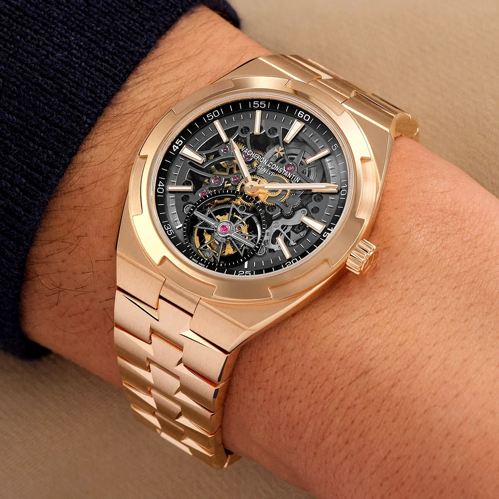 Overseas Tourbillon 18ct Rose Gold Skeleton Dial Automatic Watch - Image 2