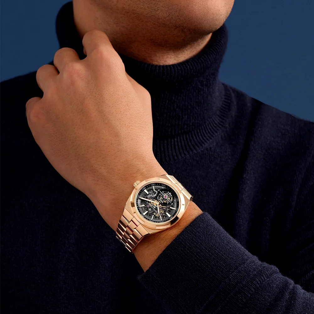 Overseas Tourbillon 18ct Rose Gold Skeleton Dial Automatic Watch - Image 3