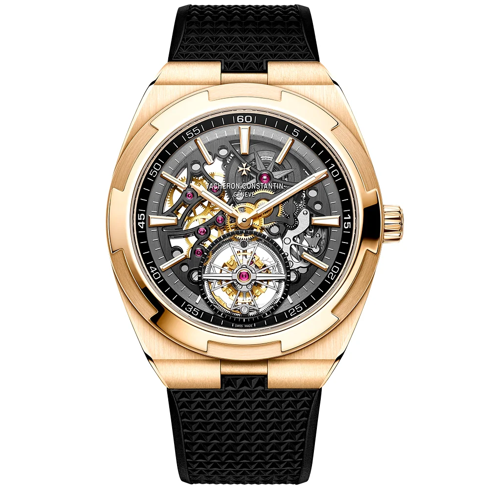 Overseas Tourbillon 18ct Rose Gold Skeleton Dial Automatic Watch - Image 5