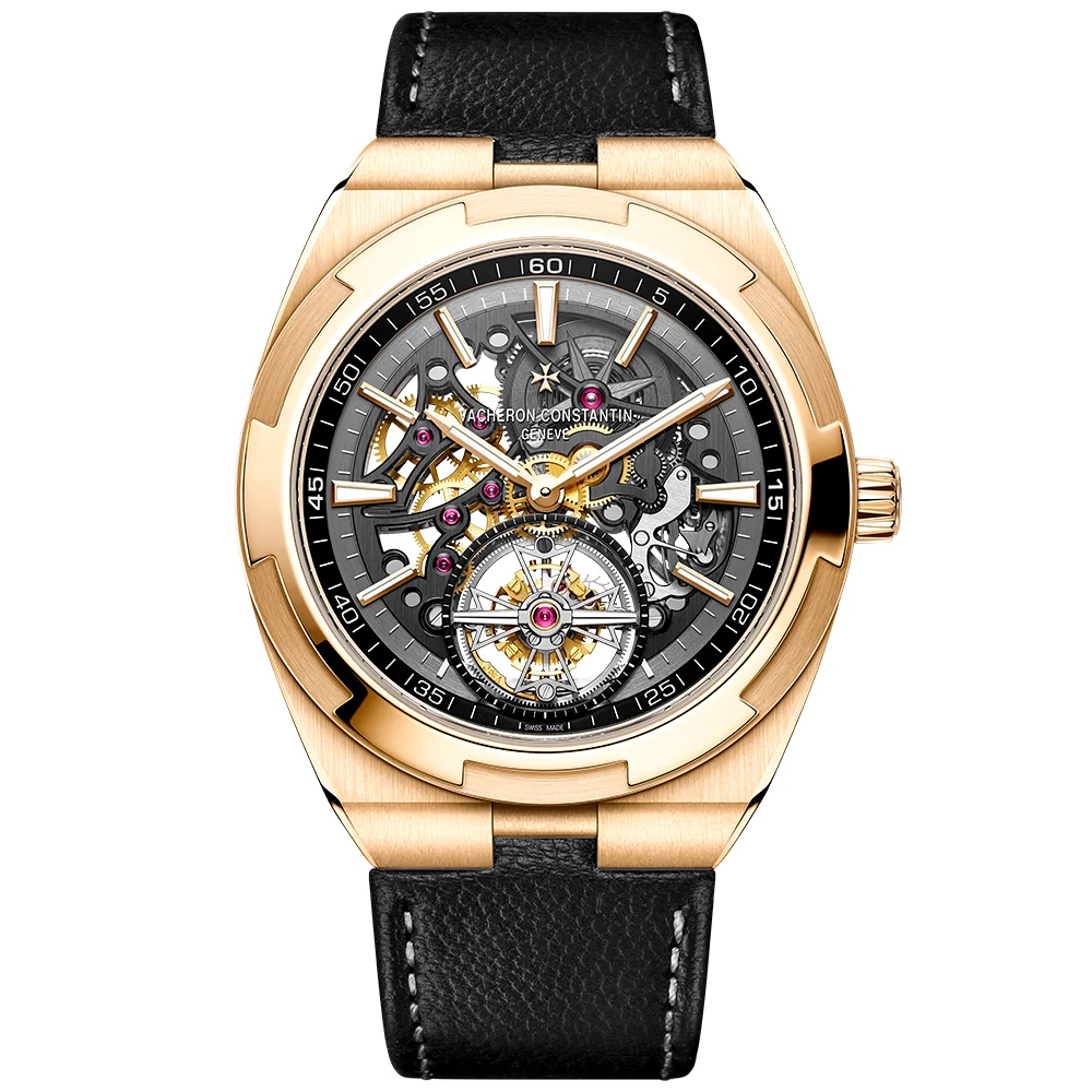 Overseas Tourbillon 18ct Rose Gold Skeleton Dial Automatic Watch - Image 6
