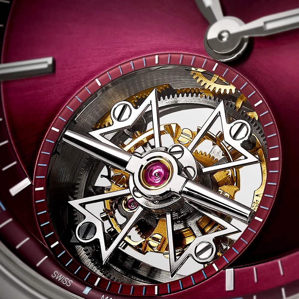 Overseas Tourbillon 42.5mm Burgundy Red Dial Titanium Bracelet Watch - Image 2