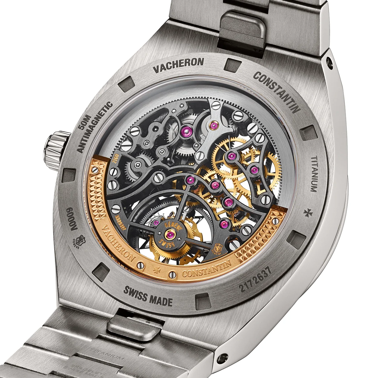 Overseas Tourbillon Skeleton 42.5mm Titanium Mens Bracelet Watch - Image 4