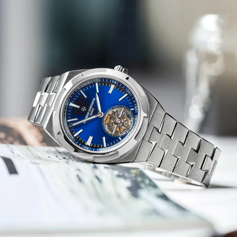Overseas Tourbillon 42.5mm Blue Dial Automatic Men's Bracelet Watch - Image 4