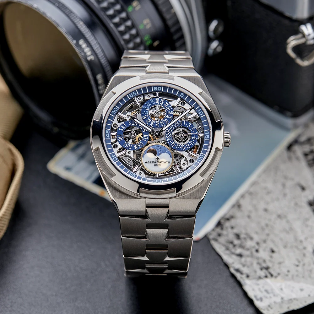 Overseas Perpetual Calendar Ultra-Thin Blue Skeleton 18ct White Gold Watch - Image 4