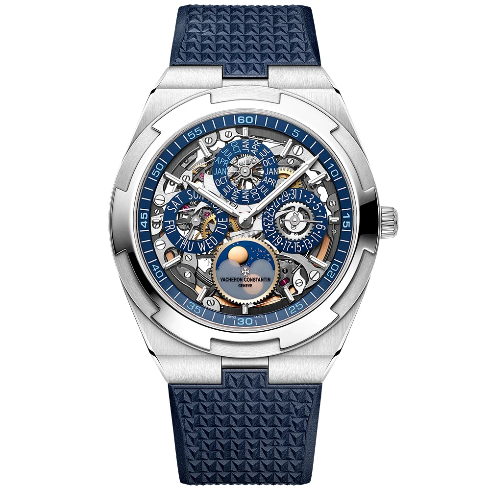 Overseas Perpetual Calendar Ultra-Thin Blue Skeleton 18ct White Gold Watch - Image 5