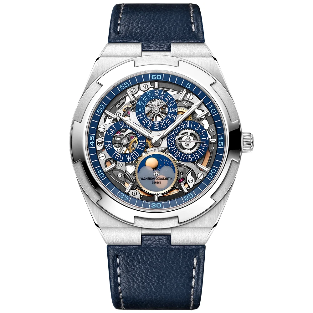 Overseas Perpetual Calendar Ultra-Thin Blue Skeleton 18ct White Gold Watch - Image 6