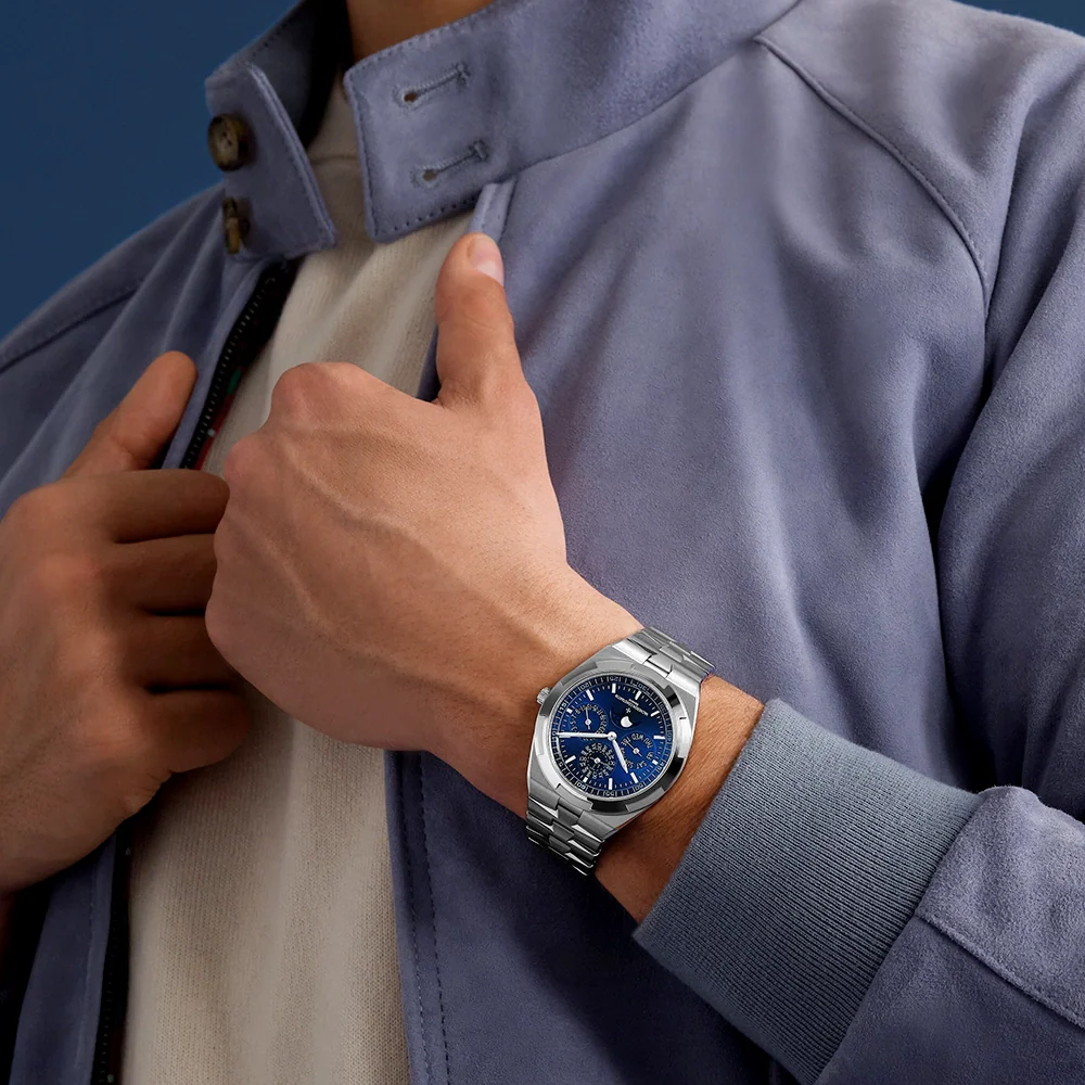 Overseas Perpetual Calendar Ultra-Thin Blue Dial 18ct White Gold Watch - Image 3
