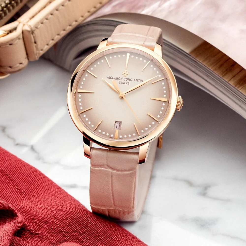 Patrimony Self-Winding 36.5mm 18ct Pink Gold Diamond Set Watch - Image 2