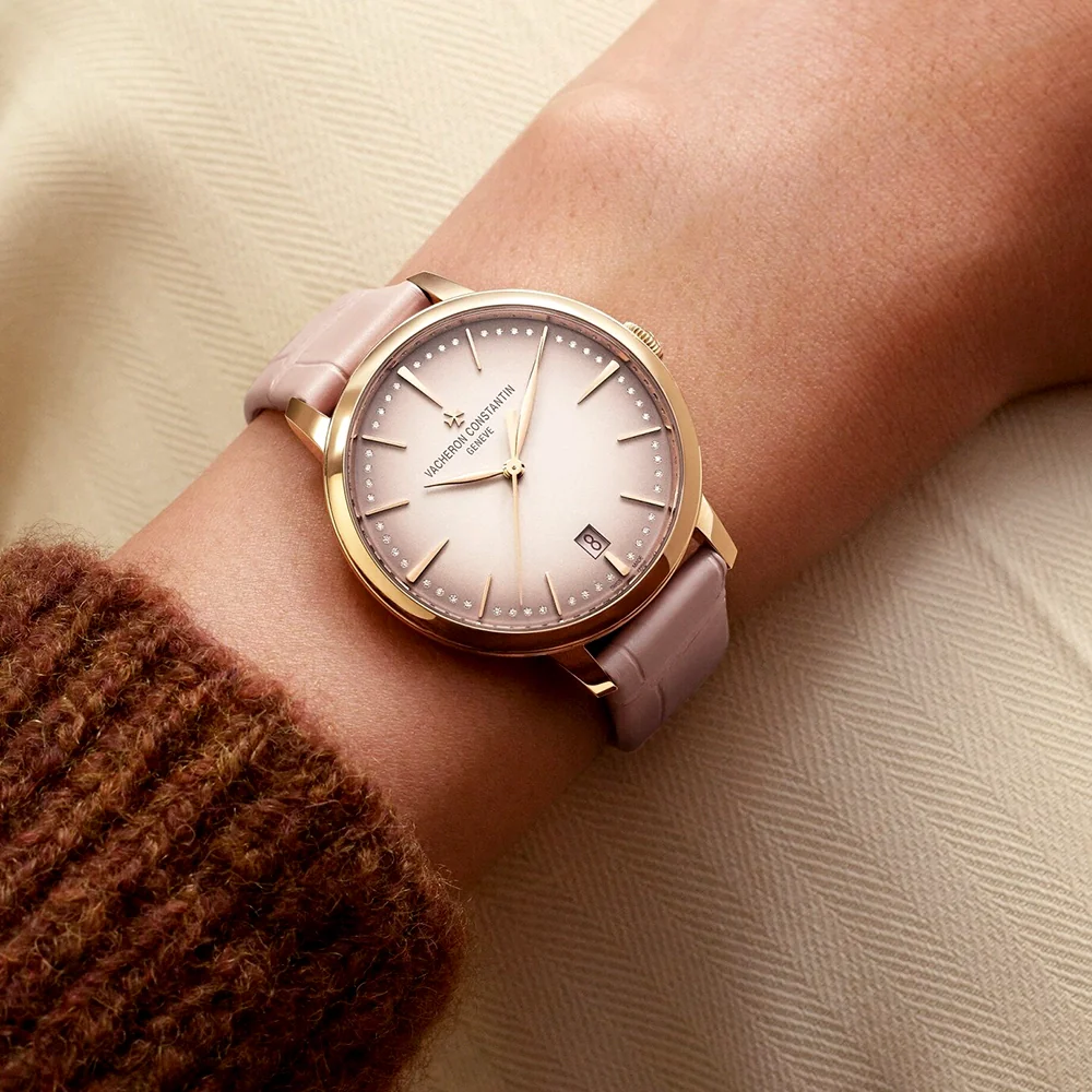 Patrimony Self-Winding 36.5mm 18ct Pink Gold Diamond Set Watch - Image 3