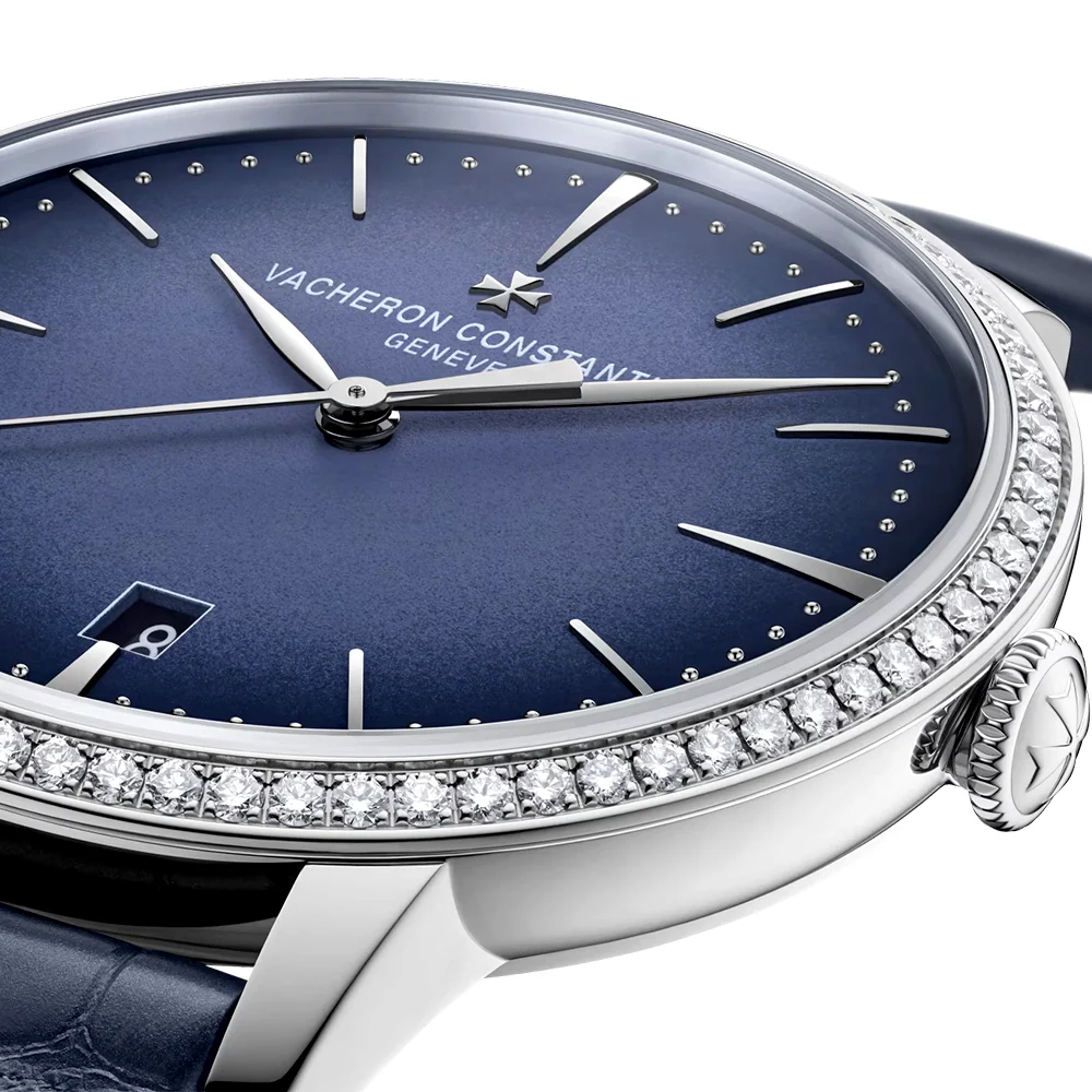Patrimony Self-Winding 36.5mm 18ct White Gold Diamond Set Strap Watch - Image 5
