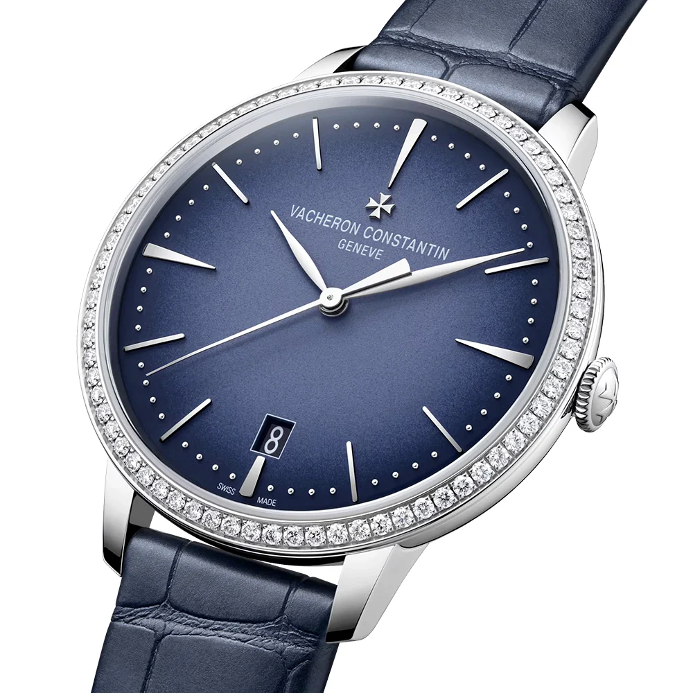 Patrimony Self-Winding 36.5mm 18ct White Gold Diamond Set Strap Watch - Image 6