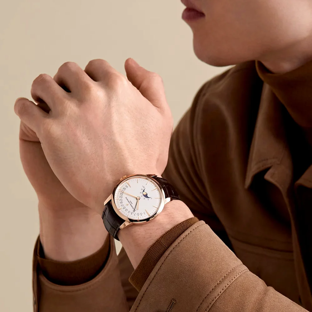 Patrimony Moon Phase Retrograde Date 18ct Pink Gold Mens Watch - Image 3