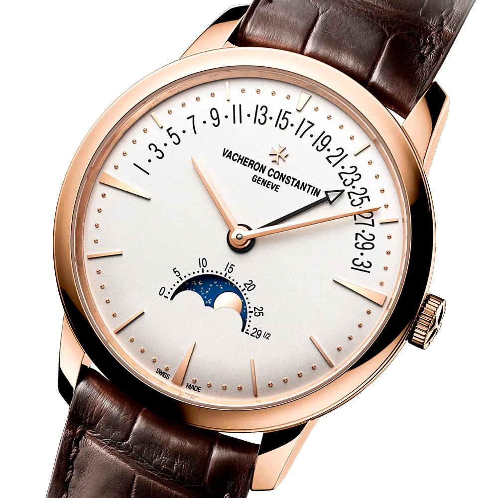 Patrimony Moon Phase Retrograde Date 18ct Pink Gold Mens Watch - Image 5