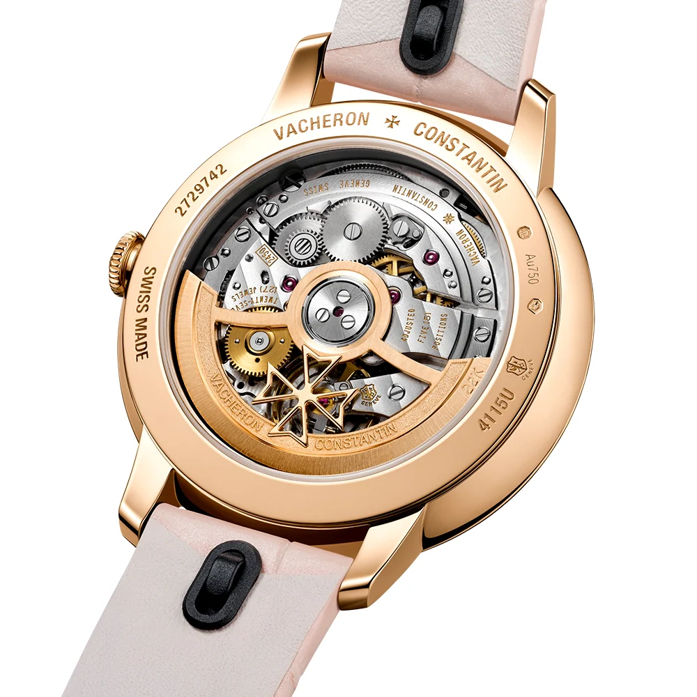 Patrimony Self-Winding 36.5mm 18ct Pink Gold Diamond Bezel Pink Dial Strap Watch - Image 7