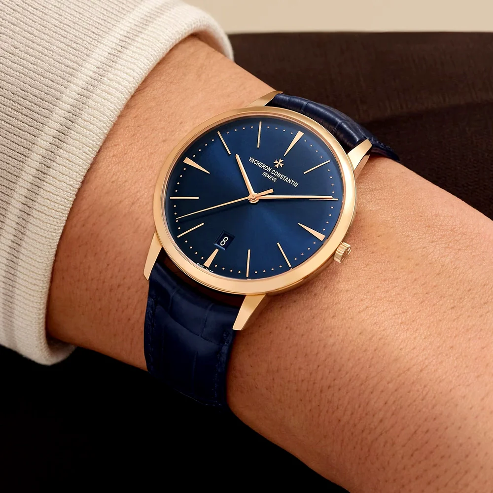 Patrimony Self-Winding 40mm 18ct Pink Gold Blue Dial Watch - Image 3