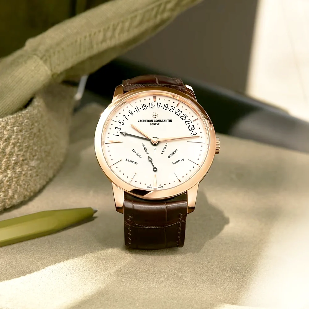 Patrimony Retrograde Day-Date 18ct Pink Gold Silver Dial Automatic Watch - Image 2