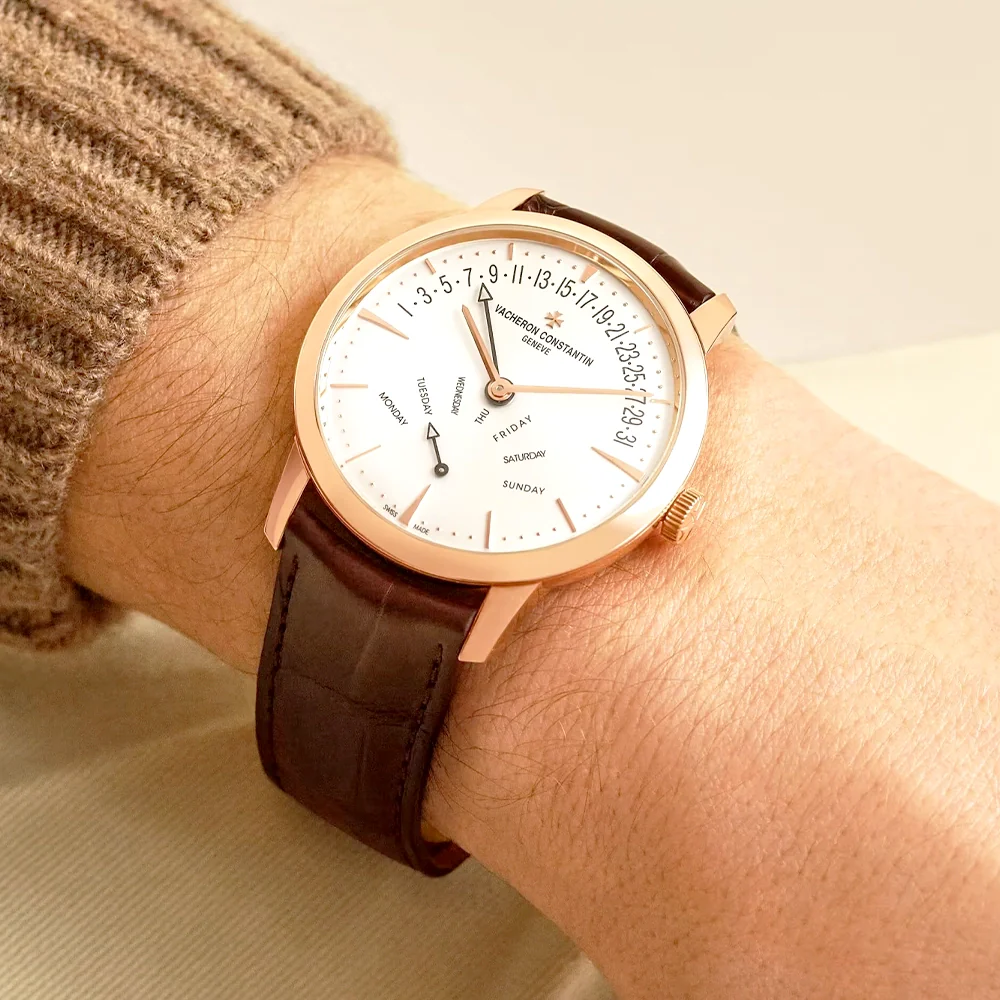 Patrimony Retrograde Day-Date 18ct Pink Gold Silver Dial Automatic Watch - Image 4
