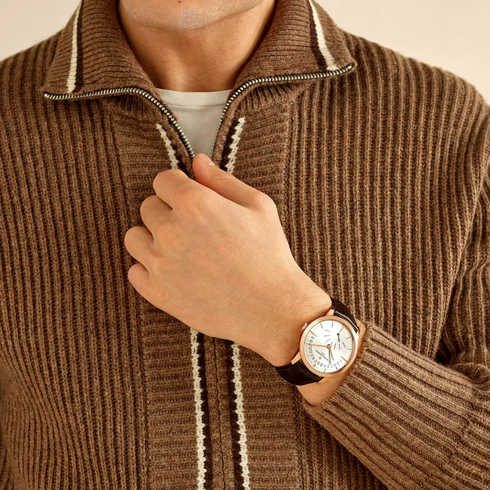 Patrimony Retrograde Day-Date 18ct Pink Gold Silver Dial Automatic Watch - Image 5