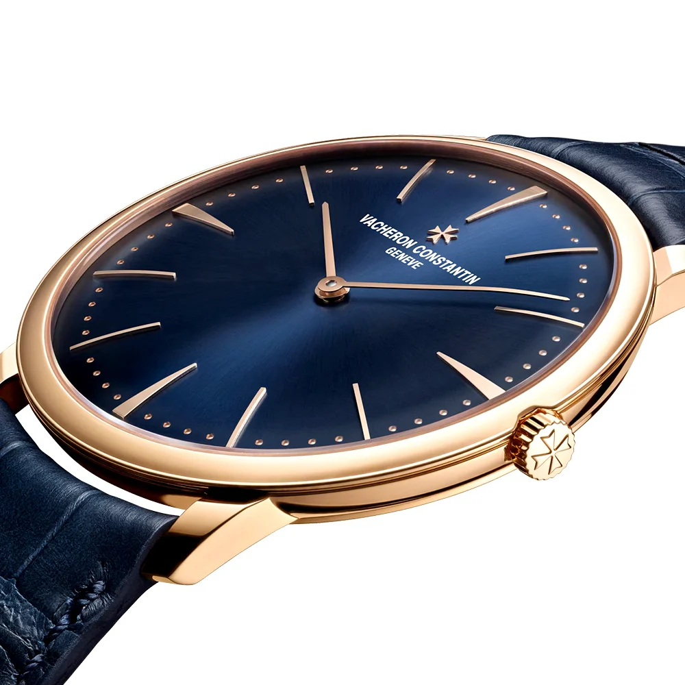 Patrimony Manual-Winding 40mm 18ct Pink Gold Blue Dial Strap Watch - Image 7