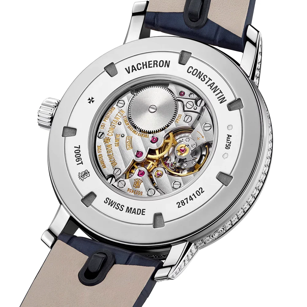 Traditionnelle Moon Phase 18ct White Gold Diamond Dial Set Ladies Watch - Image 7