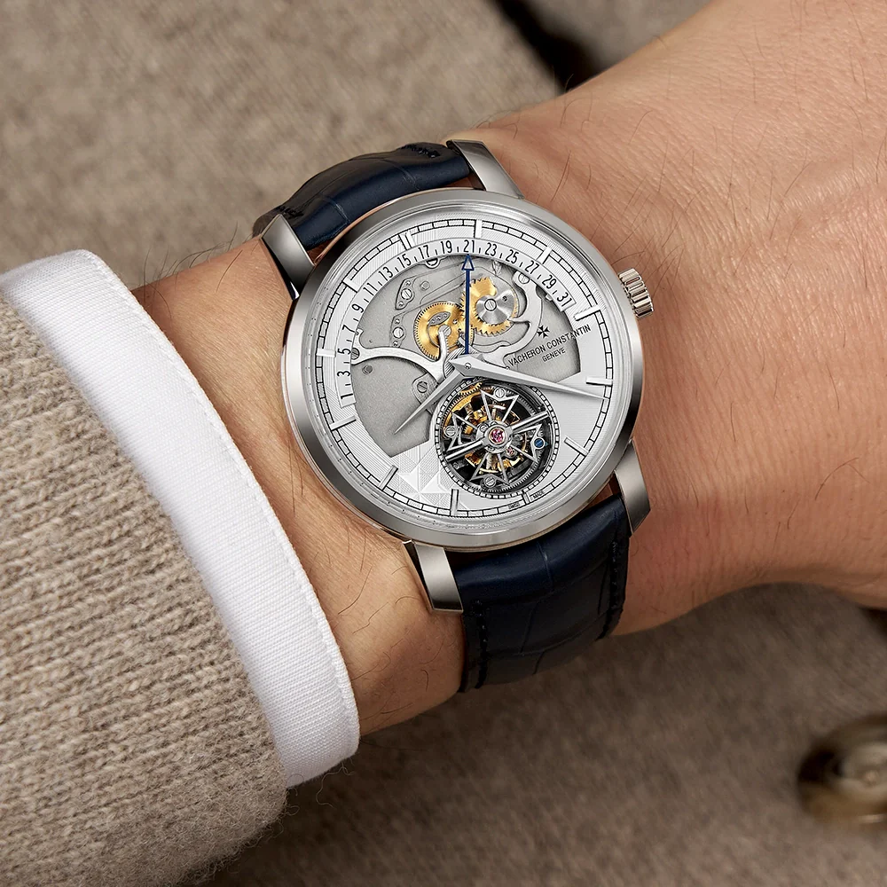 Traditionnelle Tourbillon Retrograde Date Openface Platinum Watch - Image 2