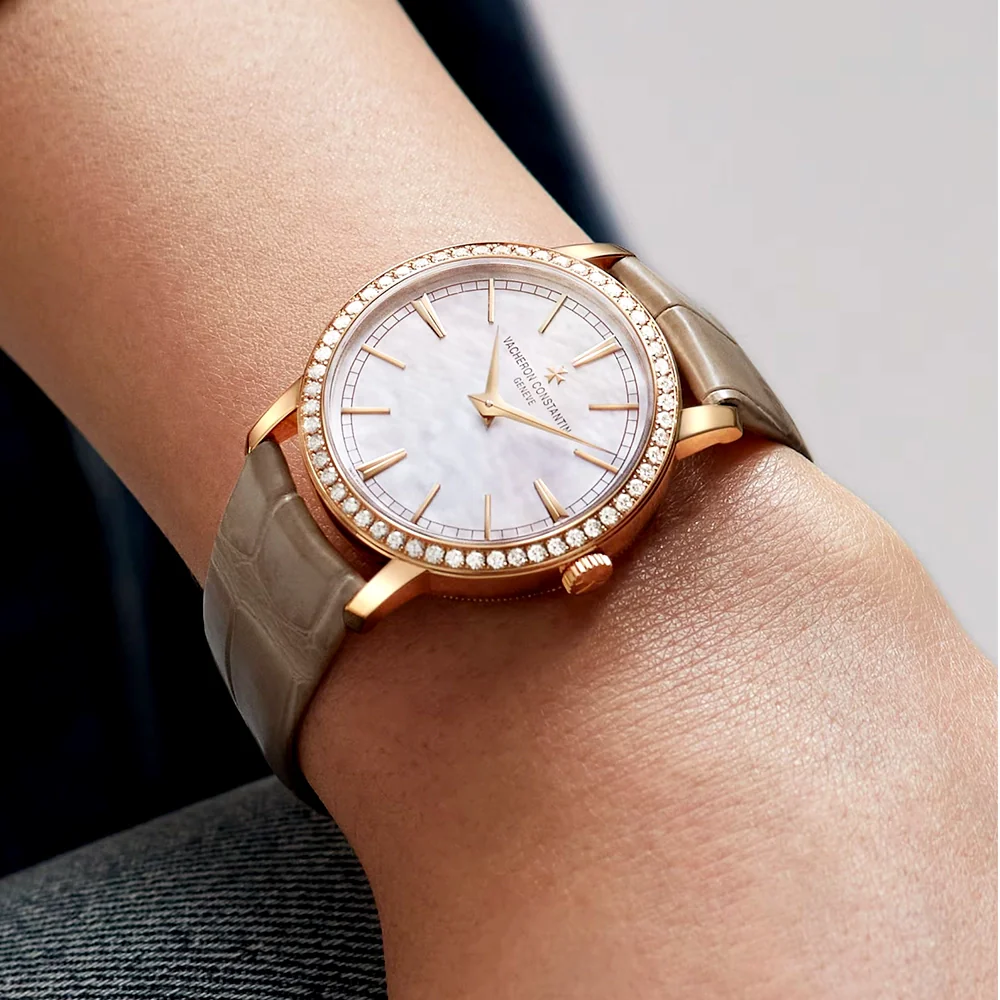Traditionnelle Manual-Winding 33mm 18ct Pink Gold Diamond Set Watch - Image 2