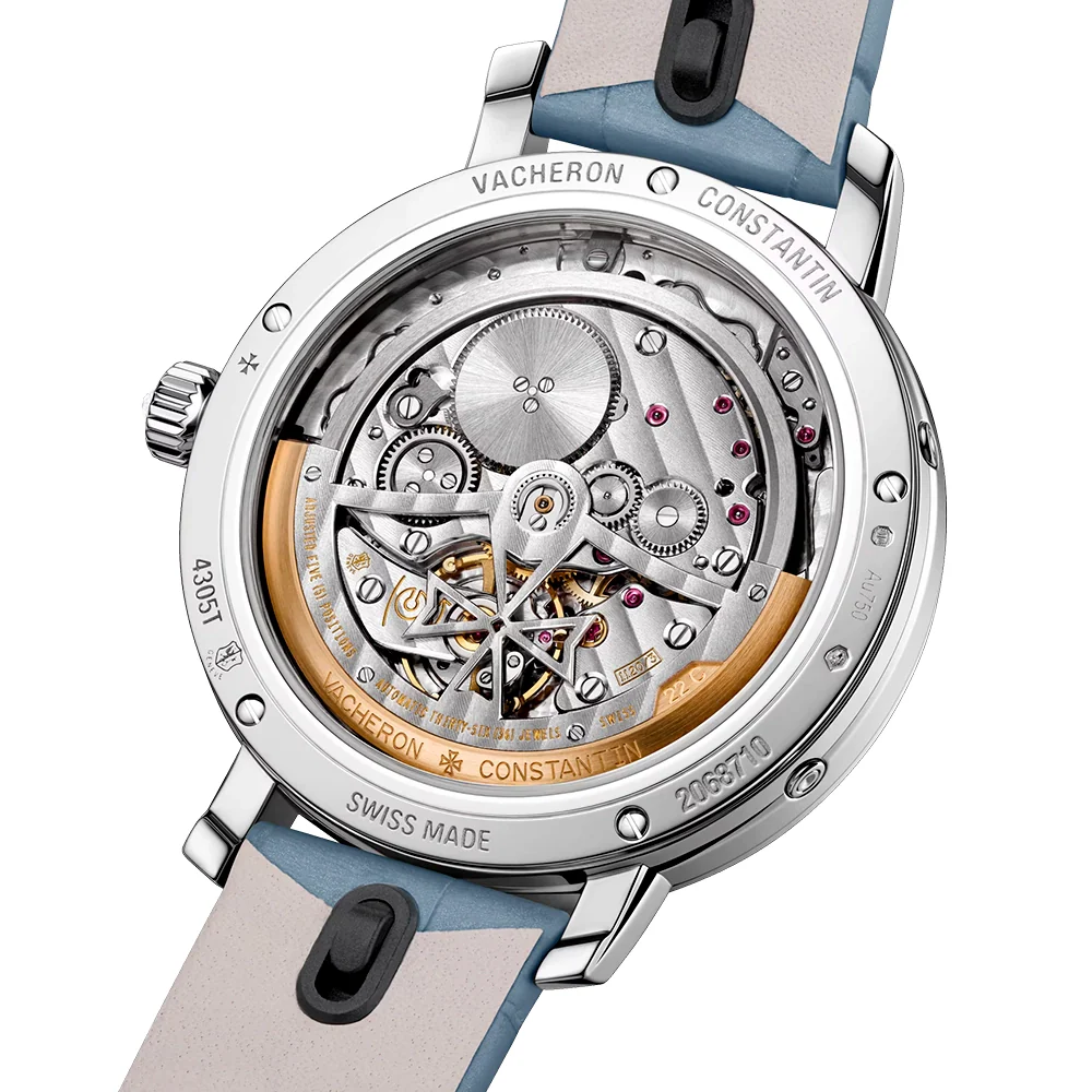 Traditionnelle Perpetual Calendar Ultra-Thin Light Blue Ladies Strap Watch - Image 6